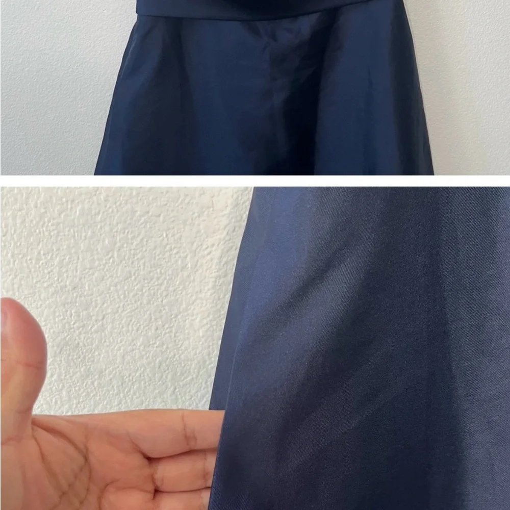ALFRED SUNG One-Shoulder Navy Maxi Gown New without tags - Picture 3 of 4